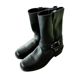 Men's Dingo Dean Black Leather Harness Boots 14D Biker Western DI19057 NWT Flaw
